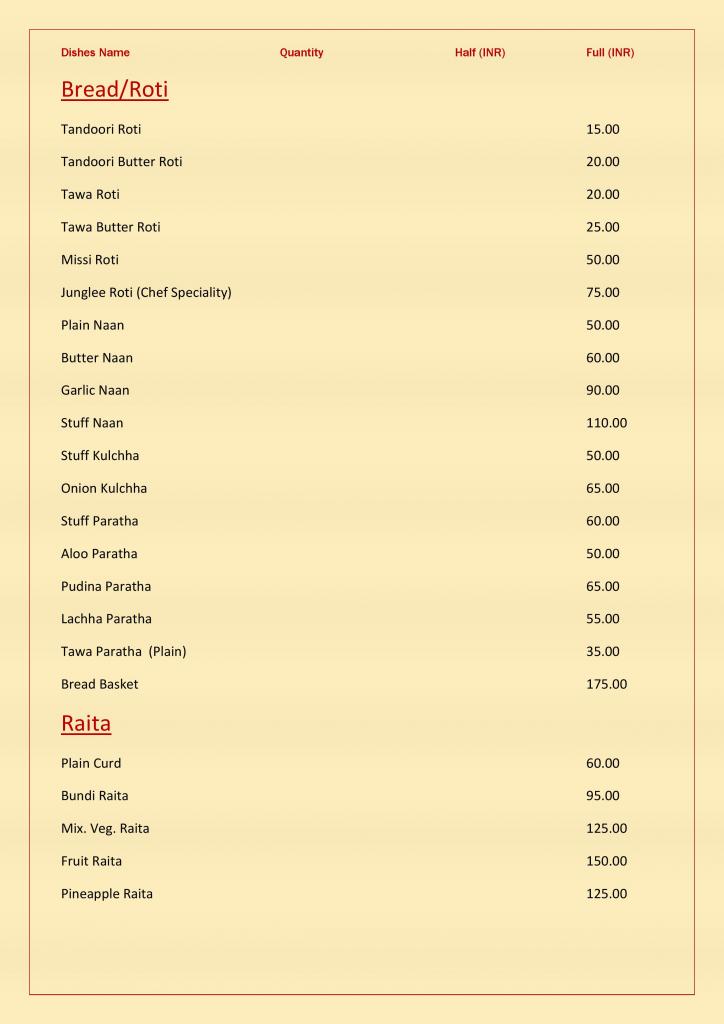 Jeenmount Restaurant Menu Page 6